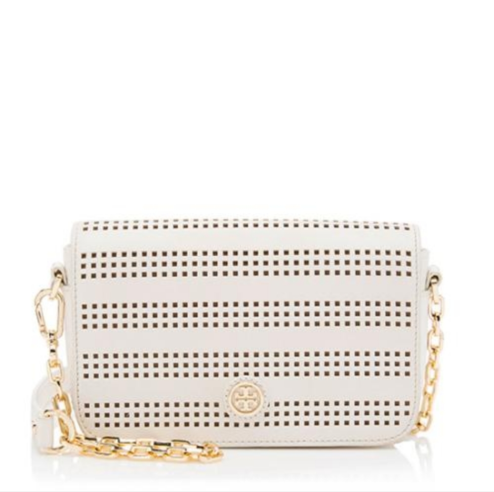 Tory Burch Perforated Leather Robinson Chain Shoulder Bag